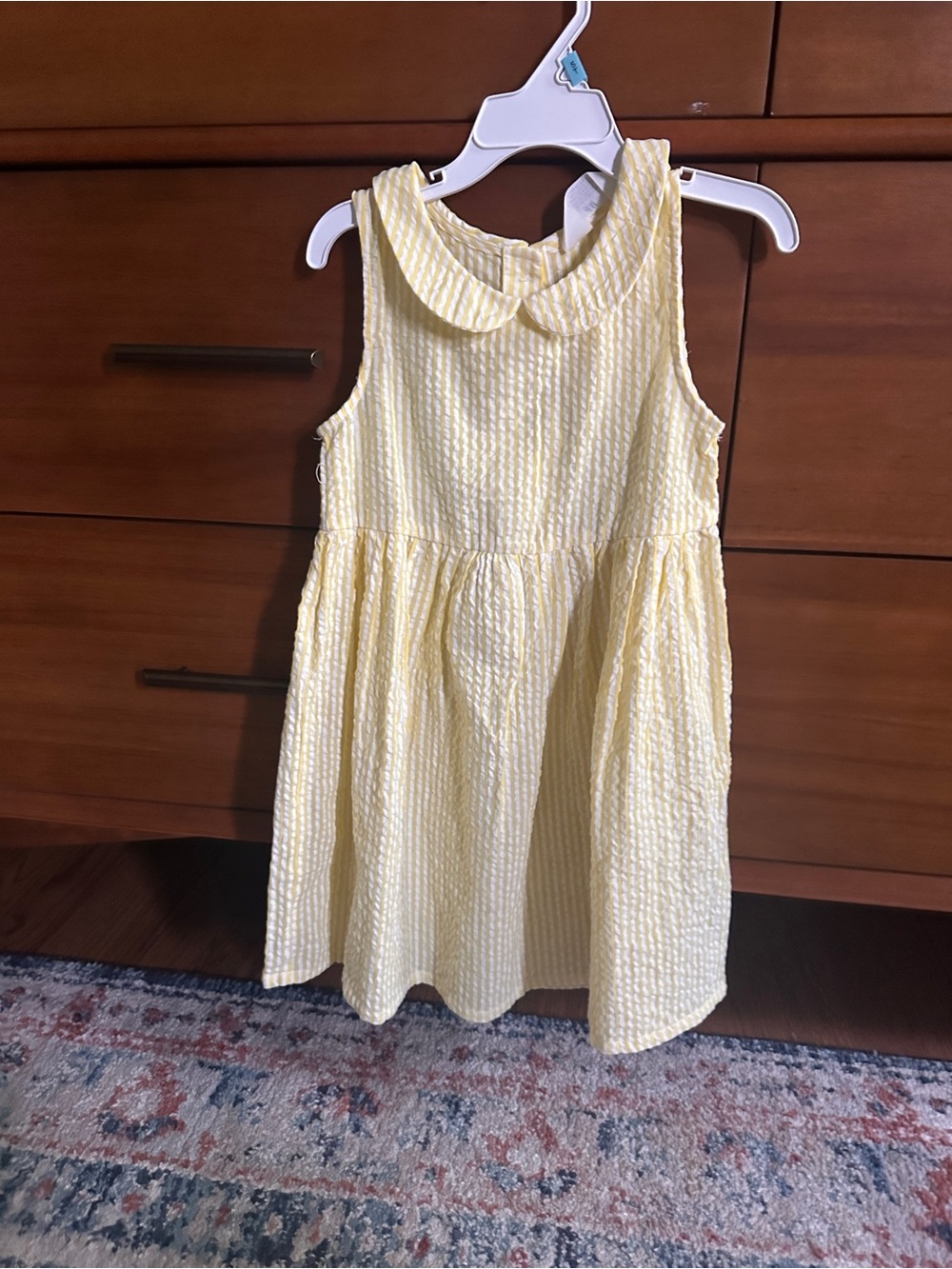 H&M Yellow Seersucker Dress with Peter Pan Collar, size 5t